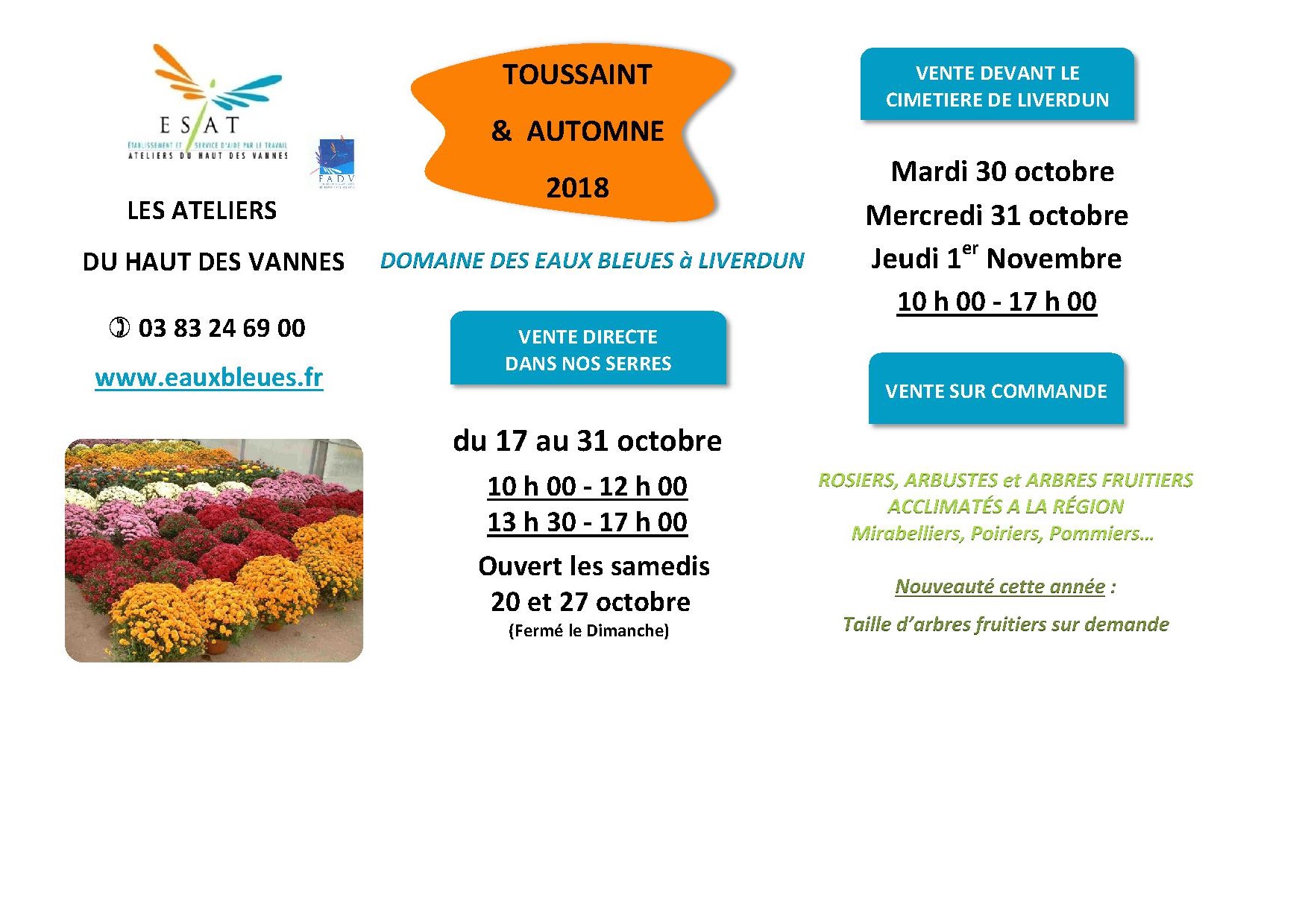 Planning serres automne
